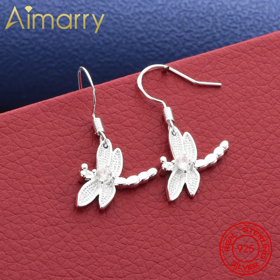 

Hot Sale Jewelry 925 Sterling Silver Earring Fashion Crystal Dragonfly Earrings Gifts For Girlfriends