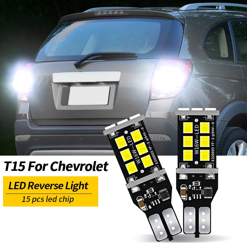 2pcs LED Reverse Light Blub Backup Lamp W16W T15 921 Canbus For Chevrolet Bolt Camaro Captiva Cruze Epica Malibu 2012-2015