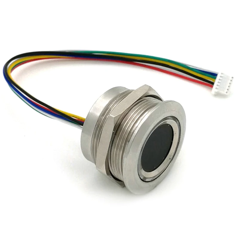 

AS95-R503 Круглый круглый двухцветный кольцевой индикатор Светодиодный контроль DC3.3V MX1.0-6Pin Емкостный модуль отпечатков пальцев Сенсорный сканер
