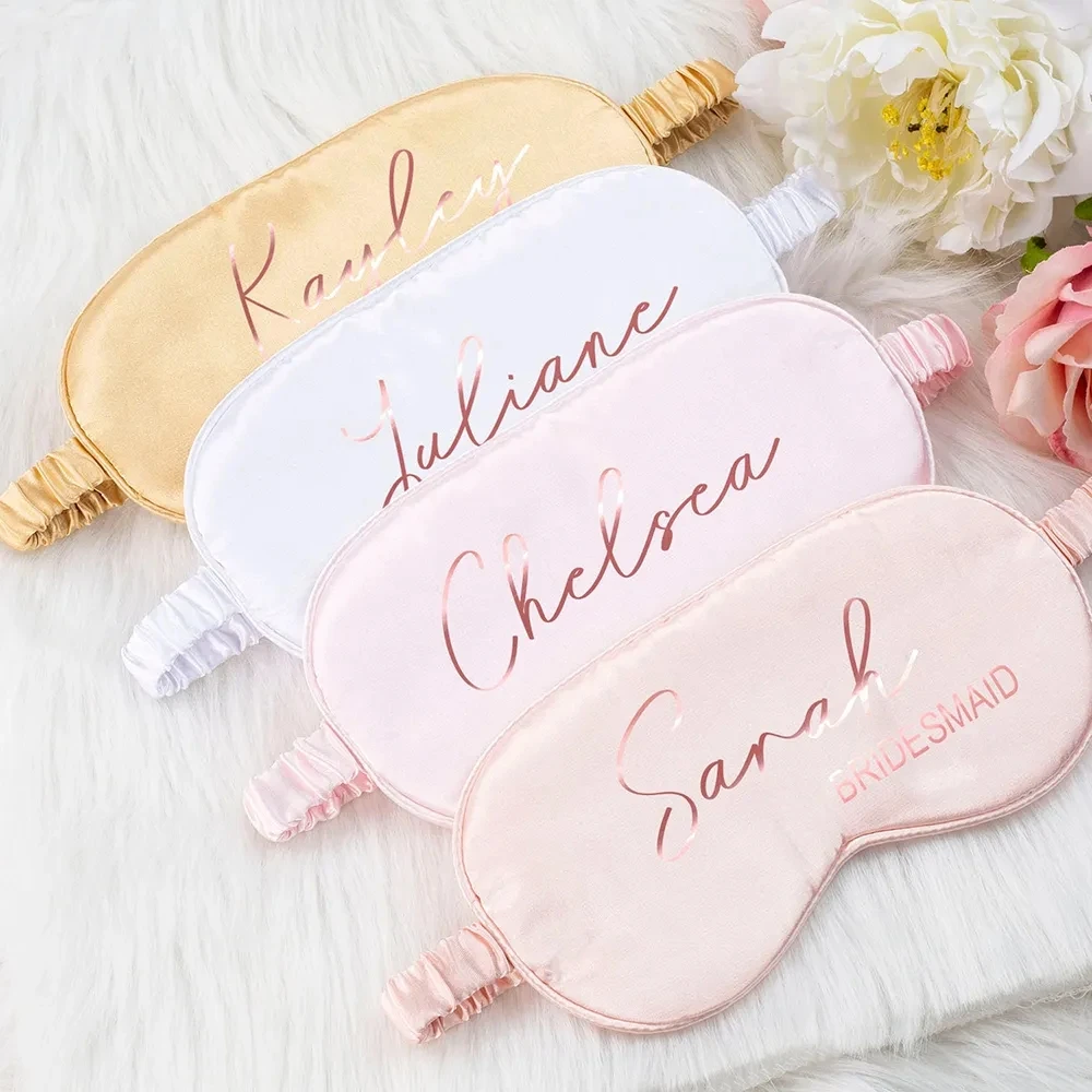 Custom Satin Eye Mask Personalized Bride Shower Bachelorette Party Gift Monogram Sleeping Eye Mask Bridesmaid Proposal Favors