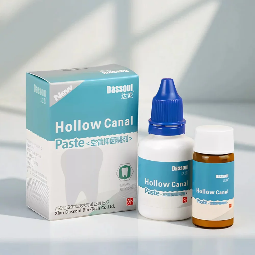 Dental Hollow Tube Root Canal Paste 15ml Liquid 4g Powder Dental Filling Material for Endodontic Therapy Oral Infection Control