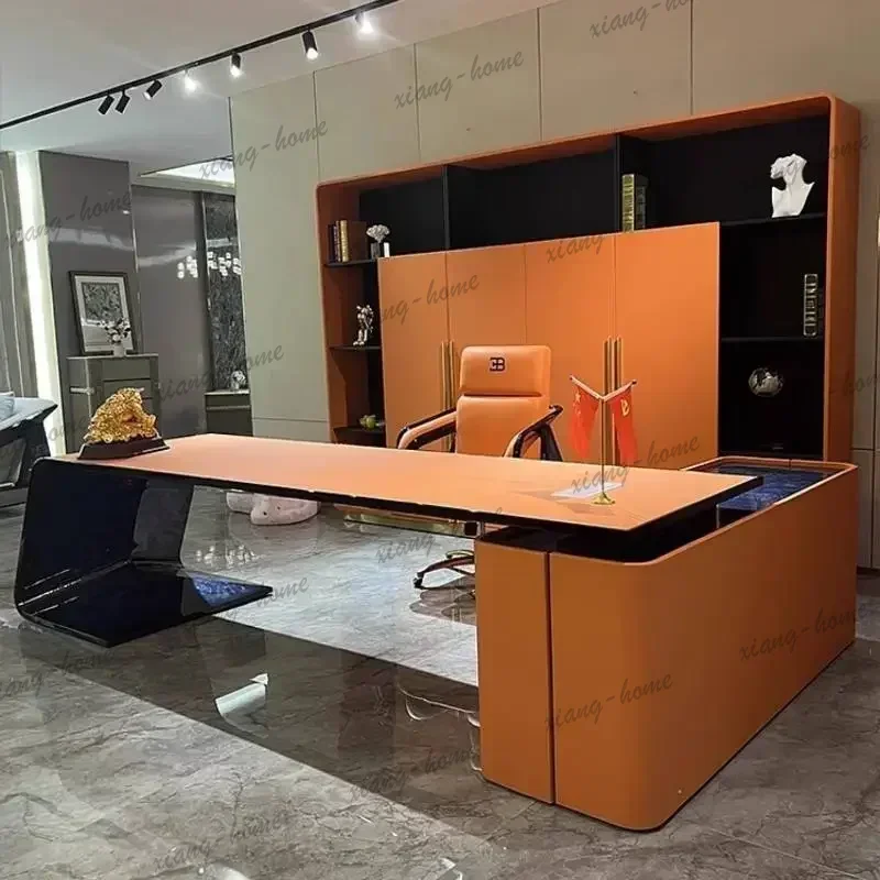 FG Unique Vintage Office Desks Simple Strong Wooden Corner Drawers Office Desks Modern Cheap Luxury Escritorios Work Station Tab