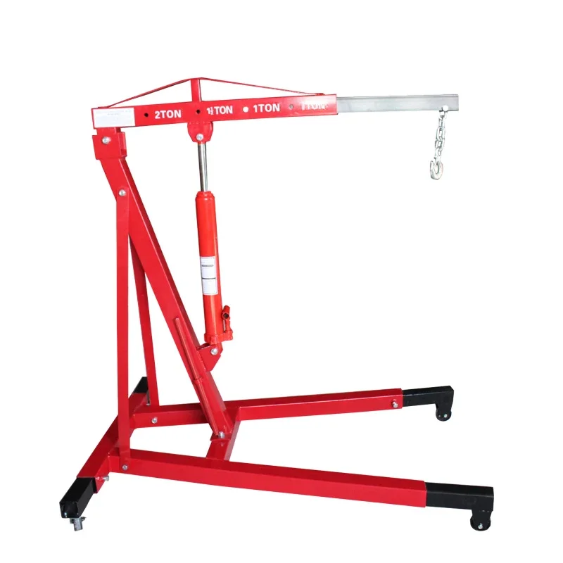 Portable 2 Ton Small Shop Engine Crane Hoist Crane Hydraulic Jack Engine Crane For Auto Repair