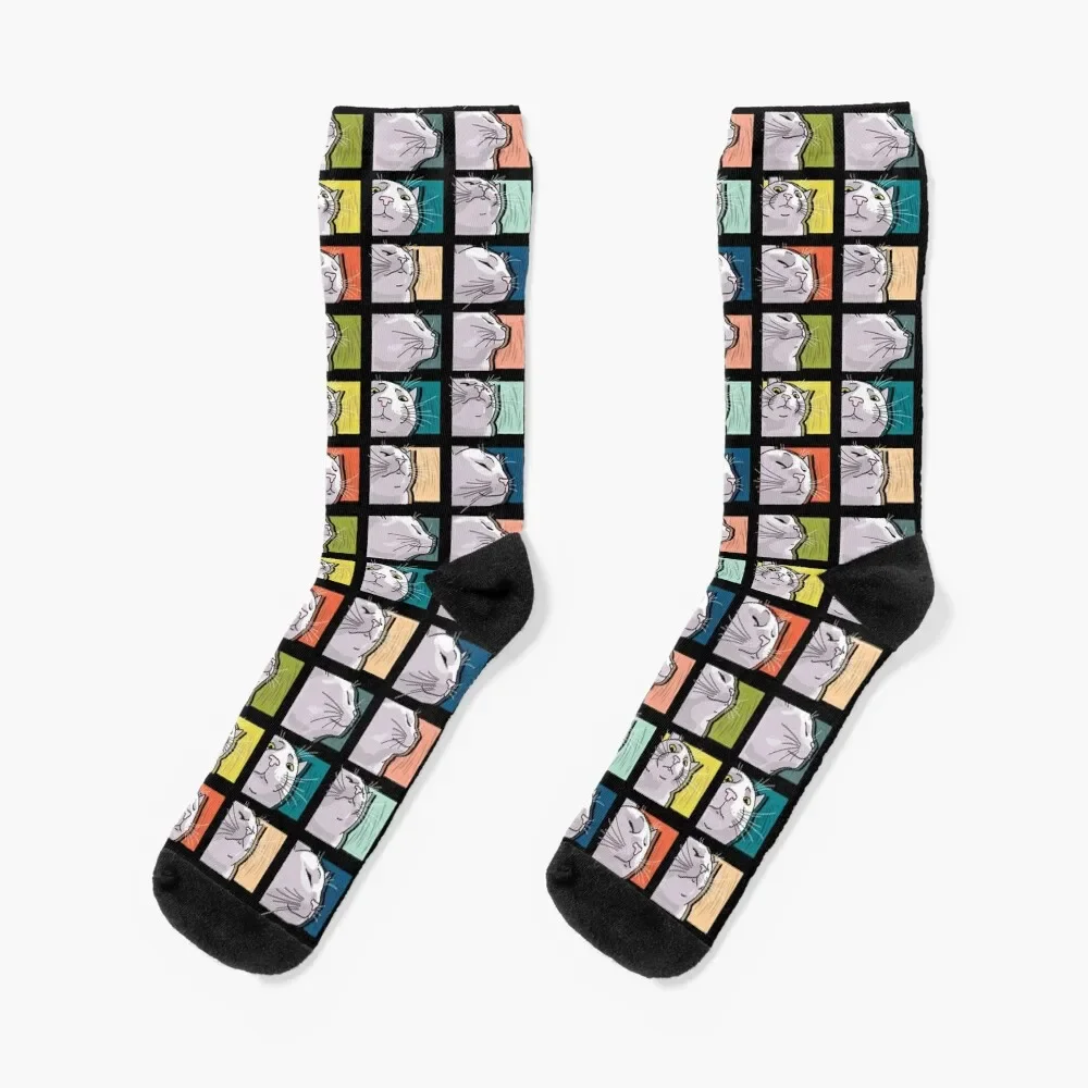 

Cat Vibing Meme / CatJAM - Cat Vibing to Music (Color) Socks Christmas New year's Girl'S Socks Men's