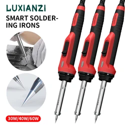 LUXIANZI Electric Soldering Iron Temperature Adjustable 30w 60w 40W Welding Rework Station Soldering Tip Repair Tool Set