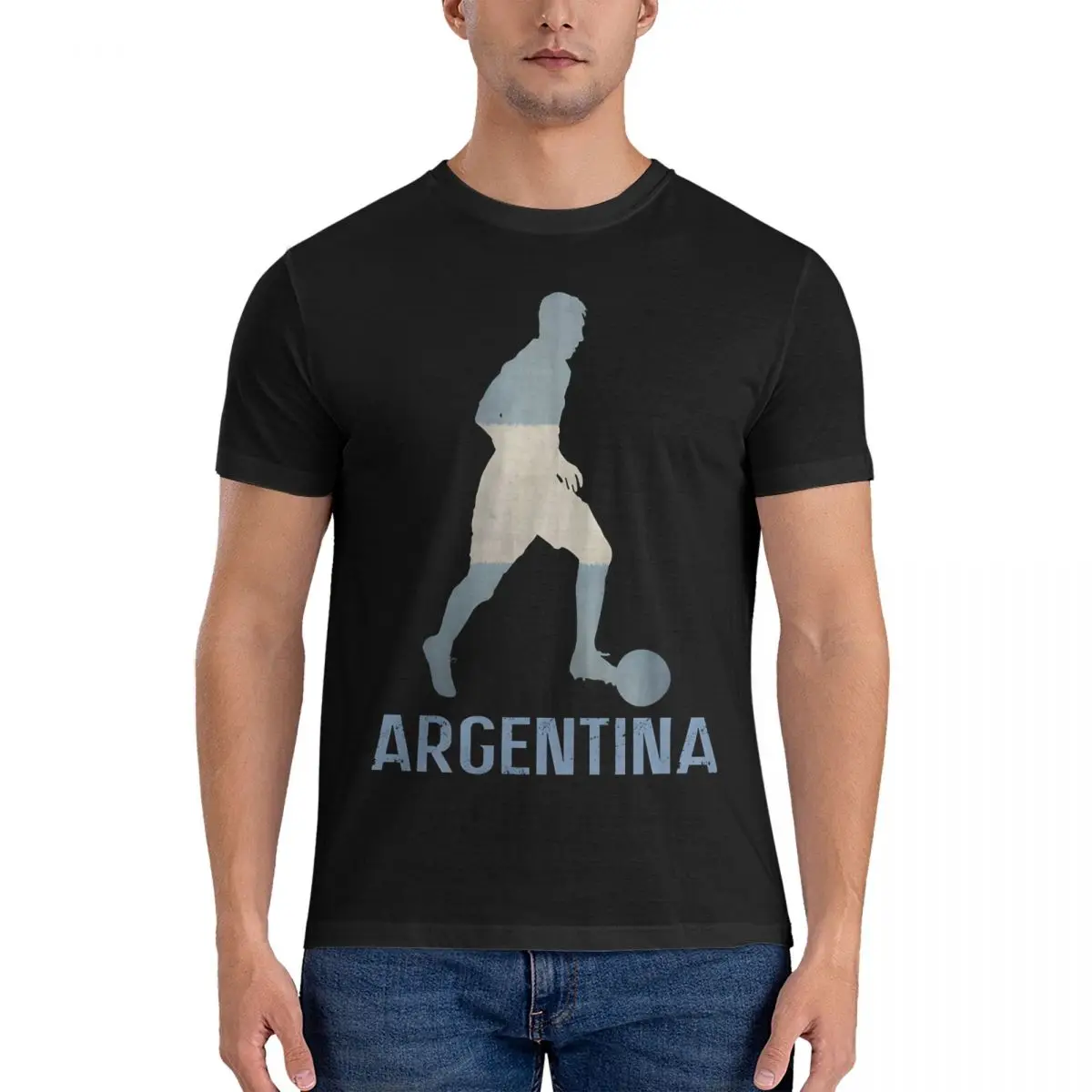 Funny Argentina T-Shirt for Men Crewneck Cotton T Shirts Diego Armando Maradona Short Sleeve Tees Summer Clothes