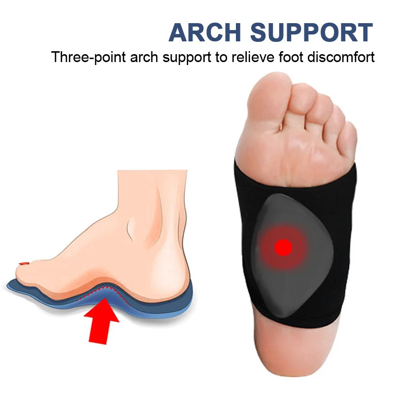 Arch Support Sleeve for Plantar Fasciitis Shock Absorption Protector Men Women Pain Relief Insert Flat Foot Massage Forefoot Pad