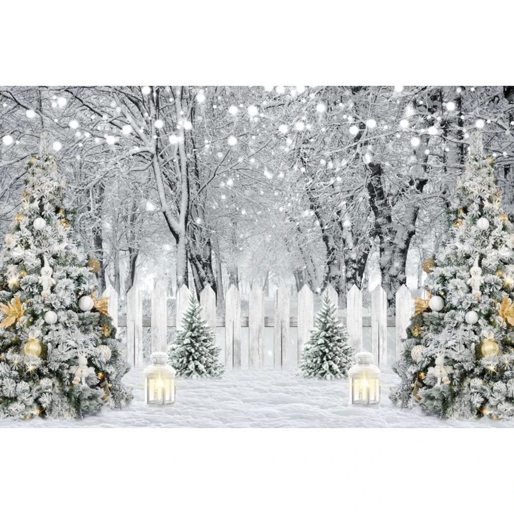 Winter Snow Forest Nature Landscape Backdrop Snowflake Christmas Snowman Xmas Tree Baby Portrait Photography Backgound Decor