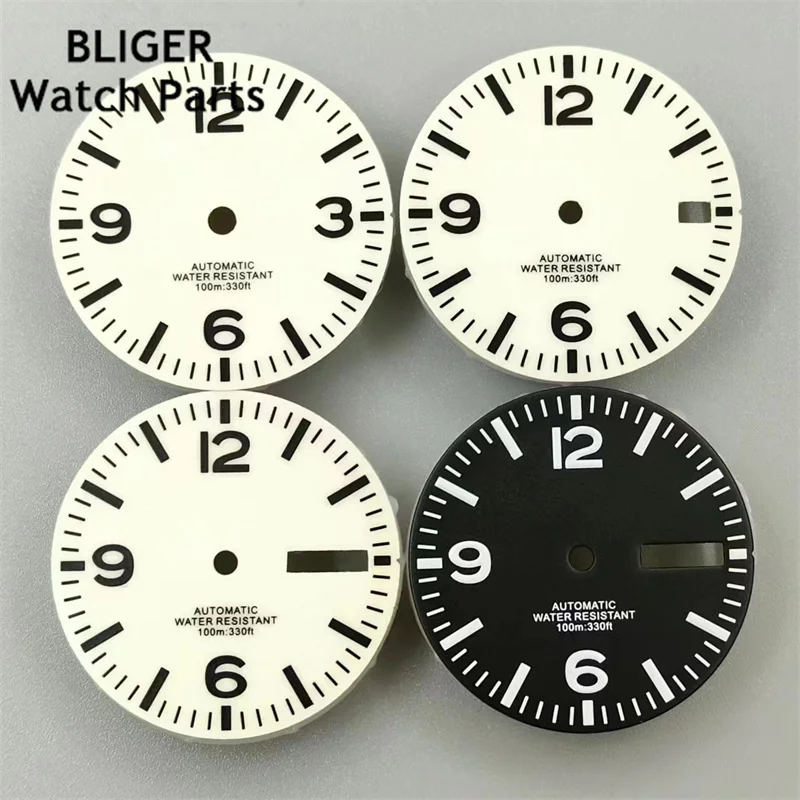 قرص ساعة لامع مع مجموعة يد للوجه ، مناسب لـ NH35A ، NH36 ، NH38 ، MIYOTA ، DG ، migzhu ، 29