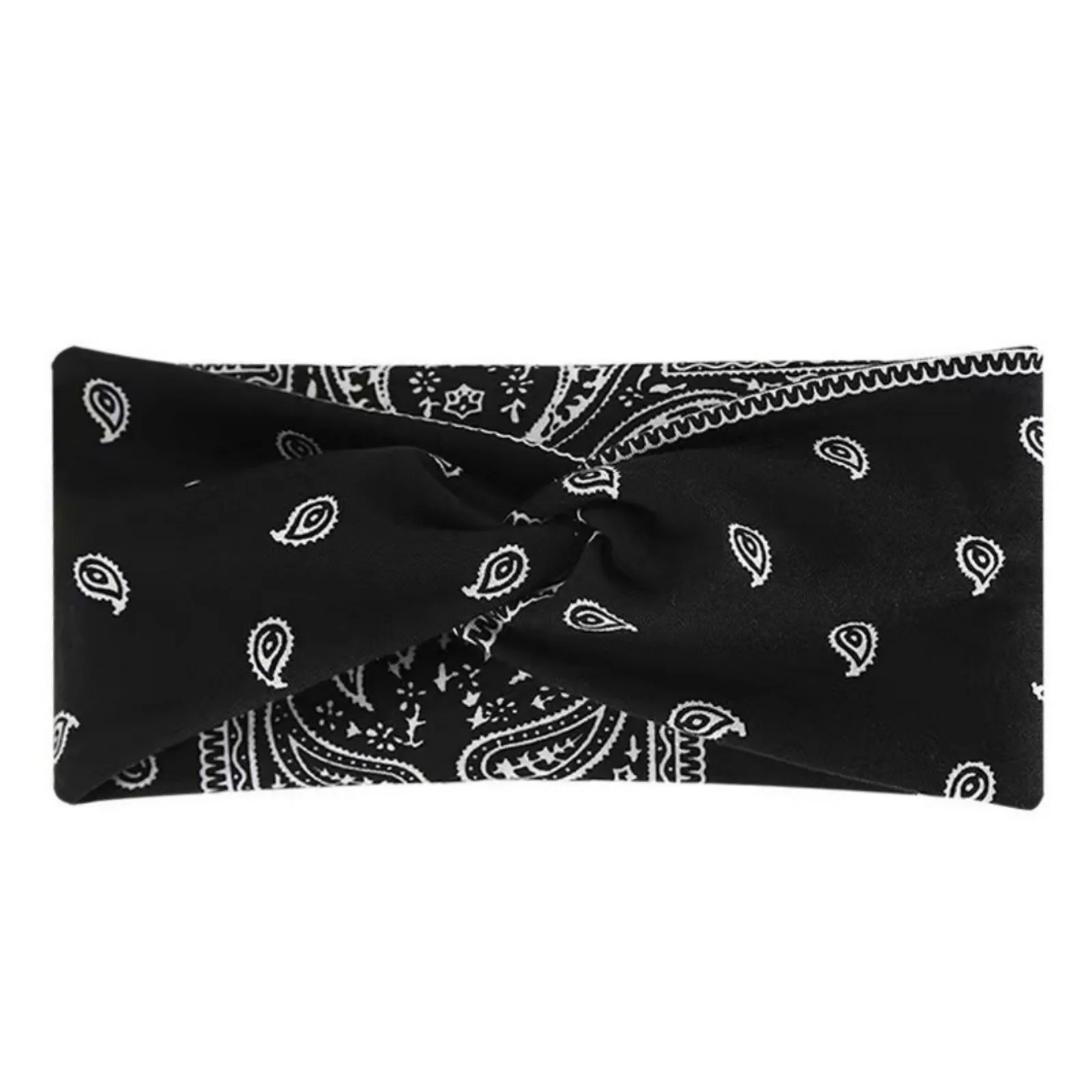 1PC Bohemian Yoga Sport Stirnband: Elastisch, rutschfest, breites Stirnband für Workouts, Laufen, schweißabsorbierend – Detail 3