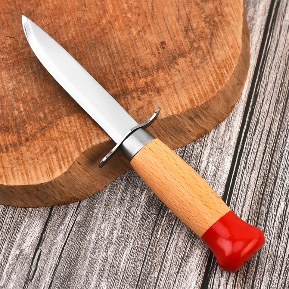 Норвежский классический уличный маленький нож с фиксированным лезвием, скандинавский нож Scandi с лезвием и ручкой из бука