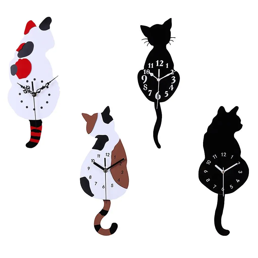 

Акриловые настенные часы Cat Design с маятником для дома и офиса