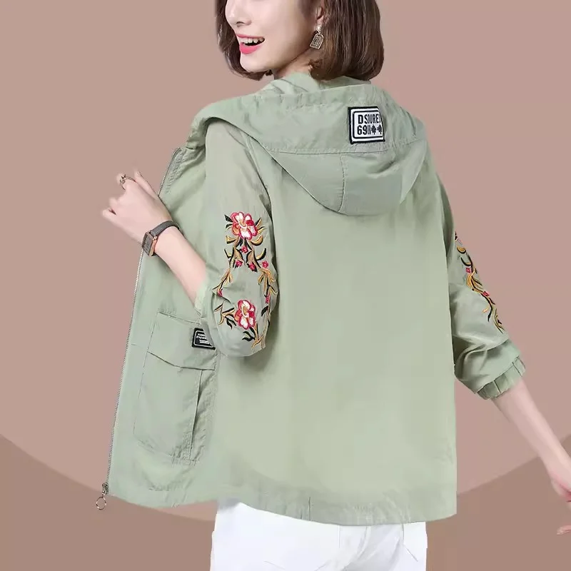 Sunscreen Clothes for Women Thin and Short Jackets Breathable Spring and Autumn 2024 New Loose Middle-Aged Mom Sunscreen Clothes