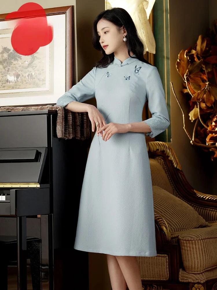 

Ele Red Lotus anghai Women's Traditional Dr Embroidered Profional Modified Spring New Arrival Gown