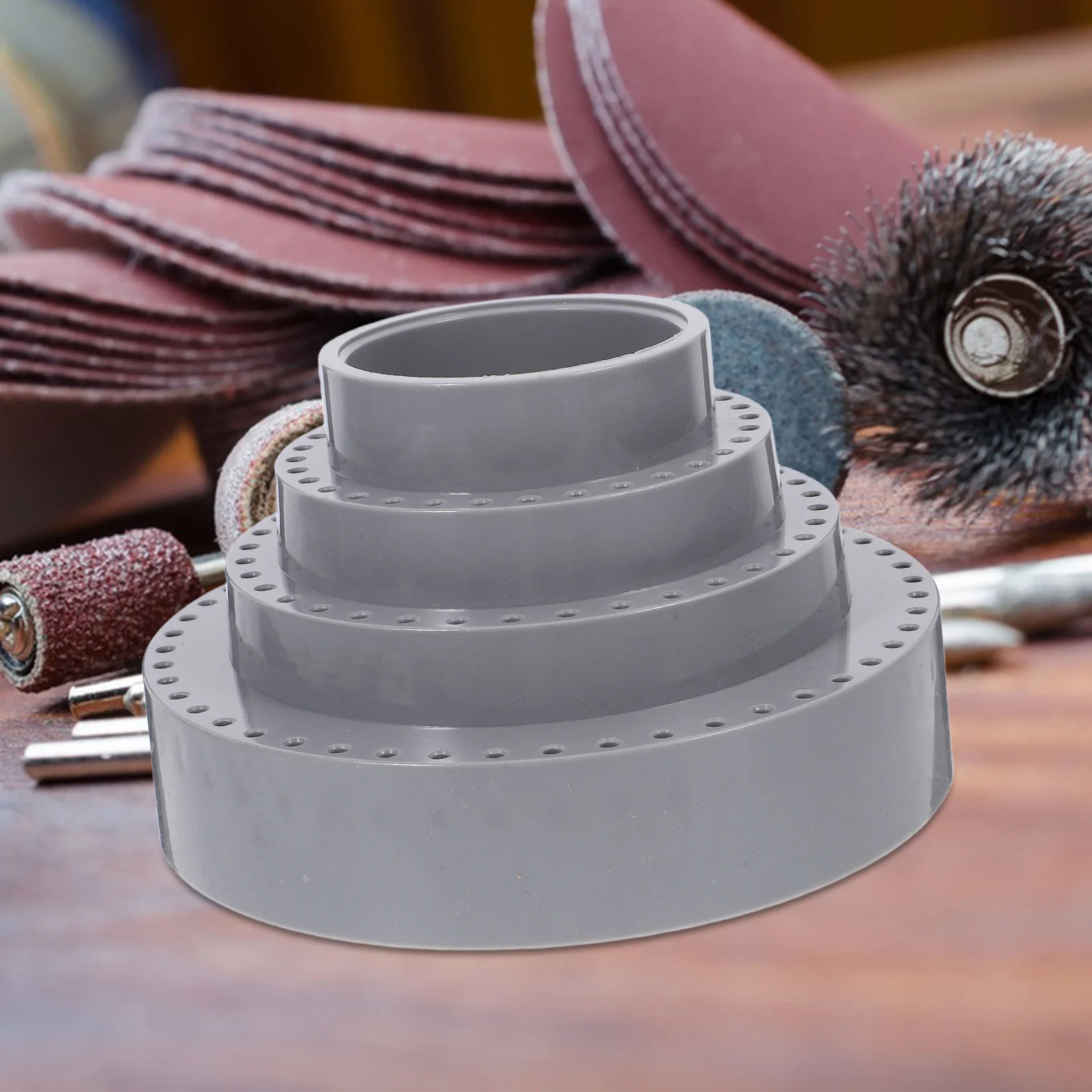 3.0Mm Drill Bit Storage Box Plastic Organizer For Nail Grinder Grinding Head Case Light Grey Tool Part