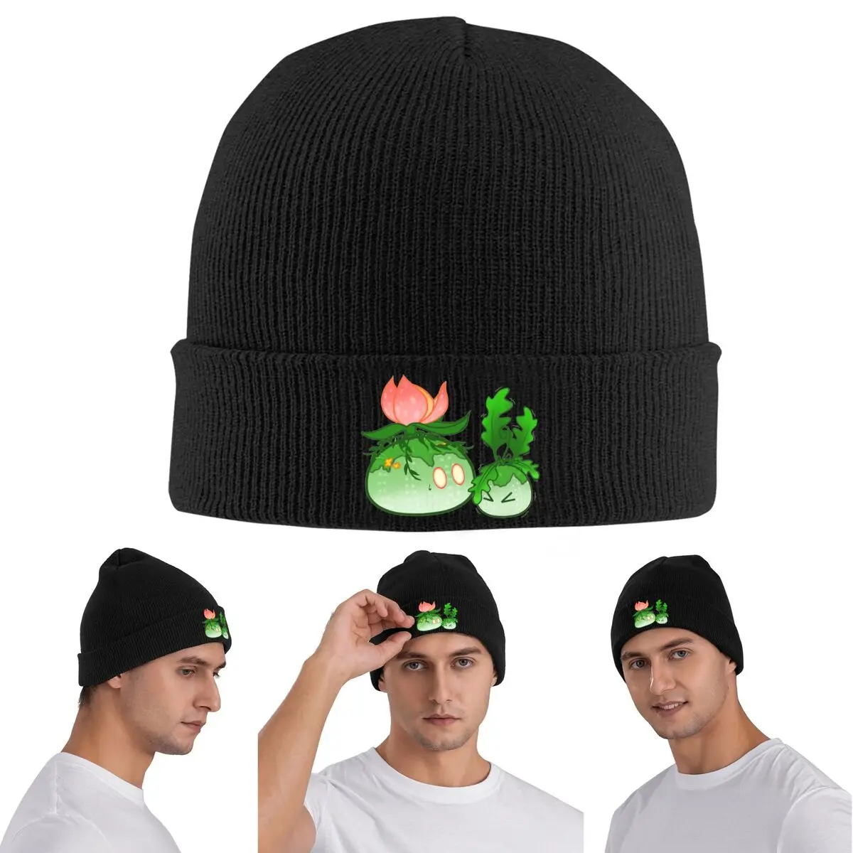 

Теплая вязаная шапка Electro Gaming Genshin, зимняя вязаная шапка с капюшоном, шапки Skullies, шапки в стиле хип-хоп для унисекс