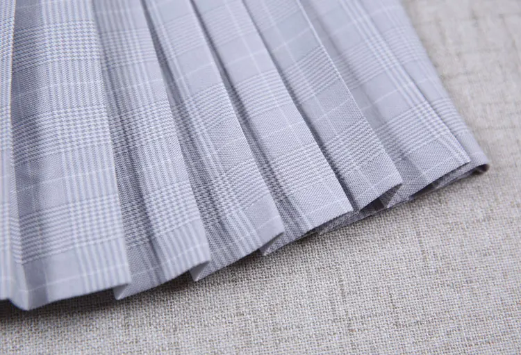 Mini Gray Striped Girls Skirts Kids  Sweet Girls Pleated Skirts Kids Clothes for 2 3 4 6 8 10 12 Year Old OKS194005