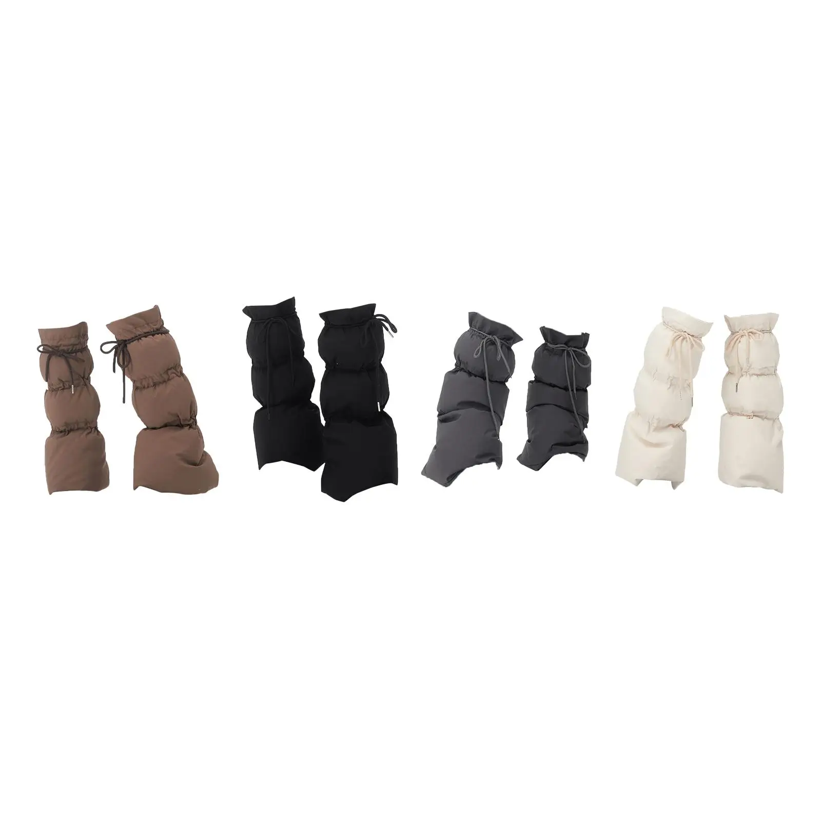 Outdoor Women Padded Leg Warmers Winter Thermal Flared Boot Covers Adjustable Drawstring Breathable Long Socks for Backpacking