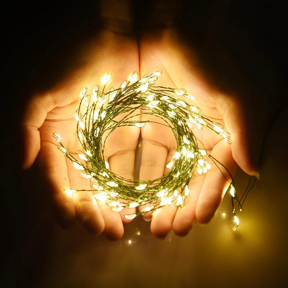 LED String Fairy Cluster Lichter 6M-50M Grüner Draht Weihnachtsbaum Lichter Outdoor Girlande Neujahr Straße Home Party Hochzeit Dekor – Detail 4
