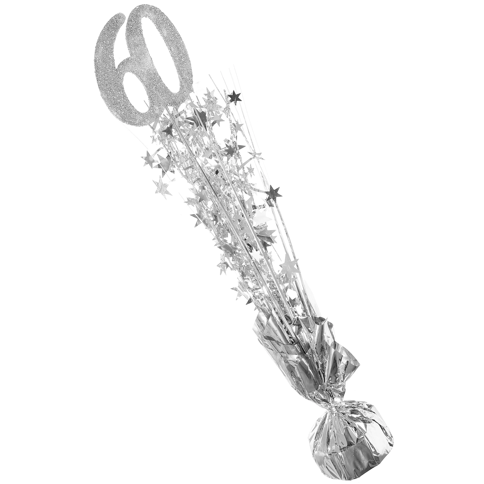 

60Th Birthday Party Table Centerpiece Number Sign Decor Glitter Desktop Aluminum Foil Number Craft for Milestone Celebration