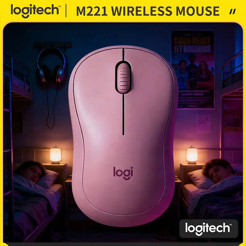 

Logitech M221 Ergonomic Silent Mouse - 1000 DPI Accurate Tracking USB Receiver 18-Month Battery Perfect for Home Office Study