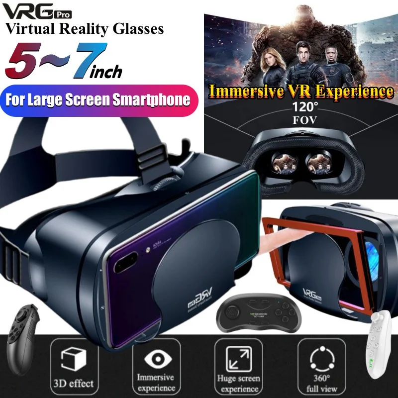 Virtual Reality VR Glasses IMAX HD Huge Screen 3D Glasses Google Cardboard Box VR Helmet for 5-7