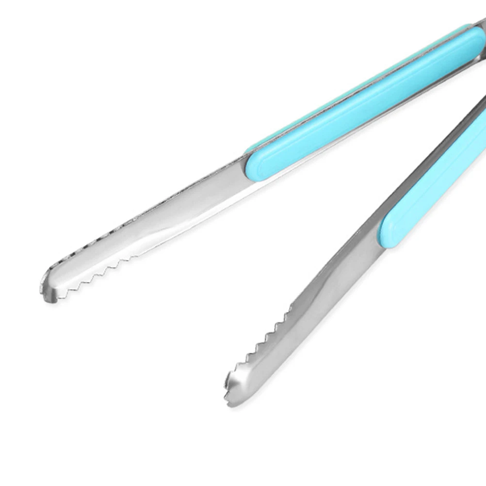 

Thick Stainless Steel Bbq Tongs Korean Style Barbecue Clip For Steak Pizza Bread Hollow Design Sift Oil Mirror