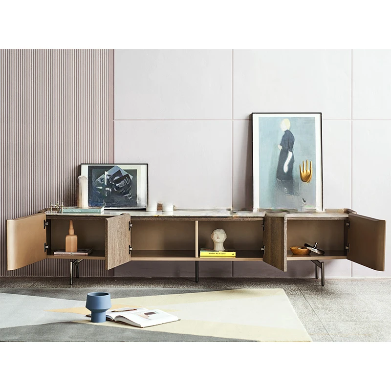 / TV cabinet / Italian minimalist living room decoration cabinet natural marble / DJ