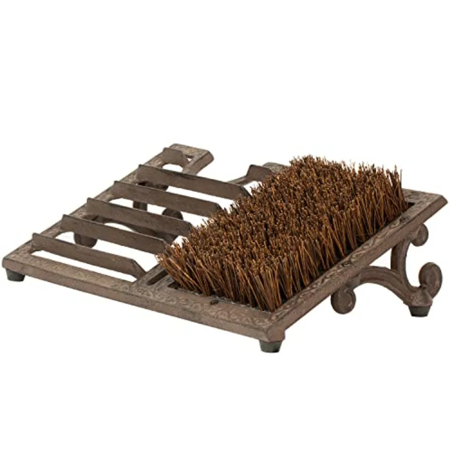 

Heavy Duty Rustic Cast Iron Boot Scrubber for Outdoor Porch All Weather Outdoor Shoe Scraper Brush and Boot Puller with Angled