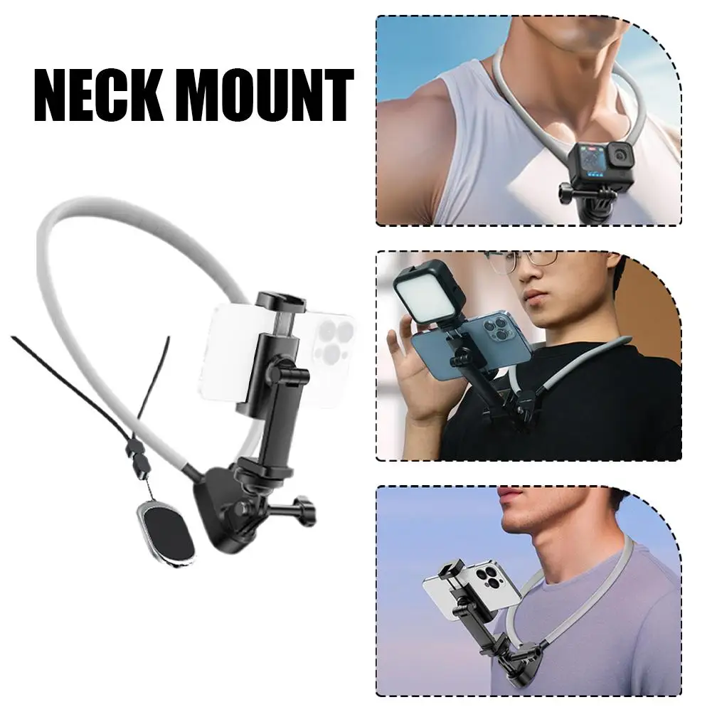 Magnetic Mobile Phone Camera Stand Neck-hanging First-person Perspective Shooting Anti-shake Chest Fixed Vlog Sports Shooting