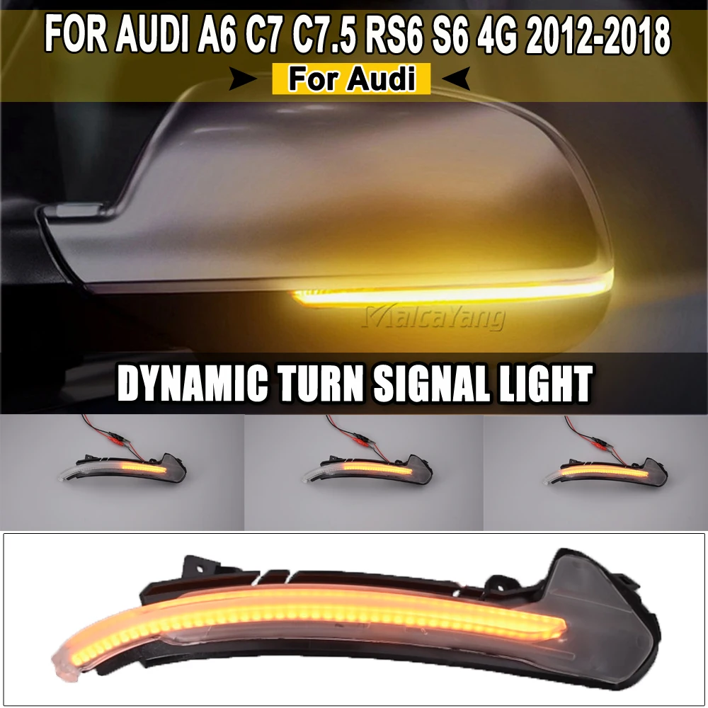 Auto-LED Dynamisches Blinklicht Rückspiegel-Seitenblinker für Audi A6 RS6 S6 C7 C7.5 4G 2012 2013 2014-2018 – Detail 5