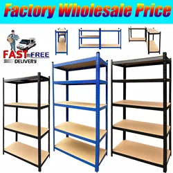 150-200CM Heavy Duty Garage Storage Racking Shelves Load 1929Lbs, Adjustable Metal Shelving for Home Storage Warehouse 4/5 Tier