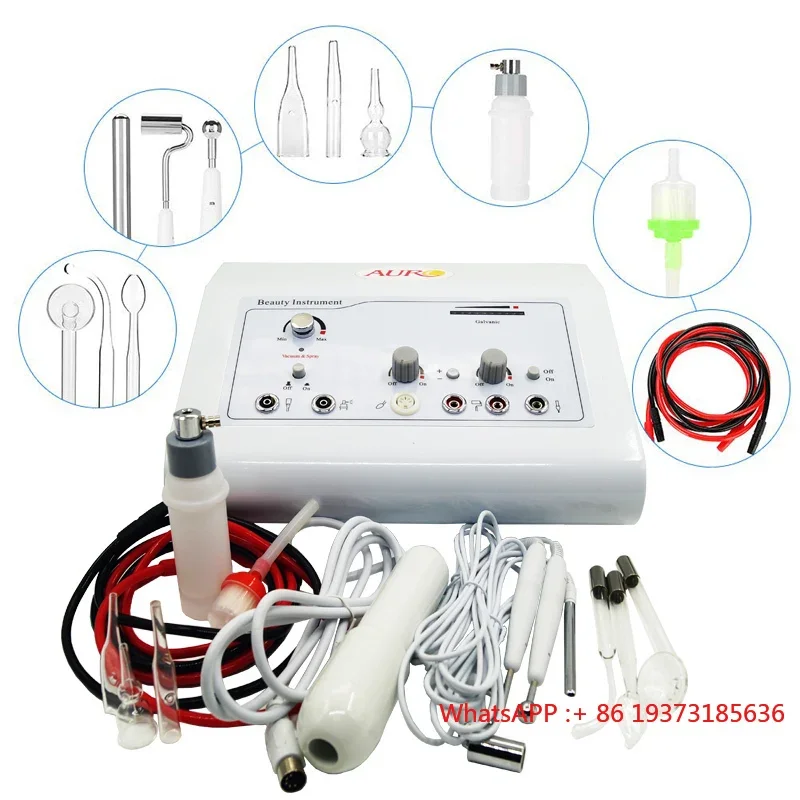 AU-303A Beauty Spa Devices Skin Rejuvenation Galvanic Current 4 in 1 Galvanic Vacuum Spray High Frequency Beauty Equipment