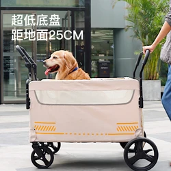 Super Large Pet Camping Cart Large Dog Outdoor Handcart Multi Cat Travel Pet Cart Foldable Handcart