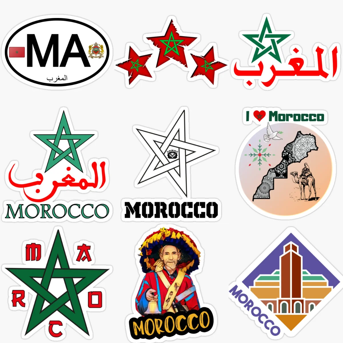 

MA Morocco Flag Map Emblem PVC Car Sticker for Decorate Car Van Bicycle Wall Helmet Window Motorcycle Decal Accessories
