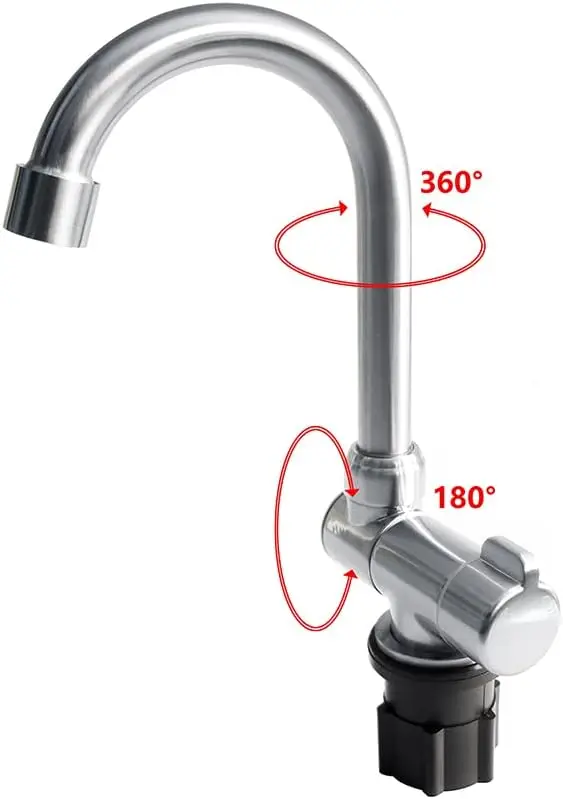 

Rotation Faucet Hot and Cold Deck Kitchen Folding Caravan Bathroom Tap for Marine Boat Deck Camper