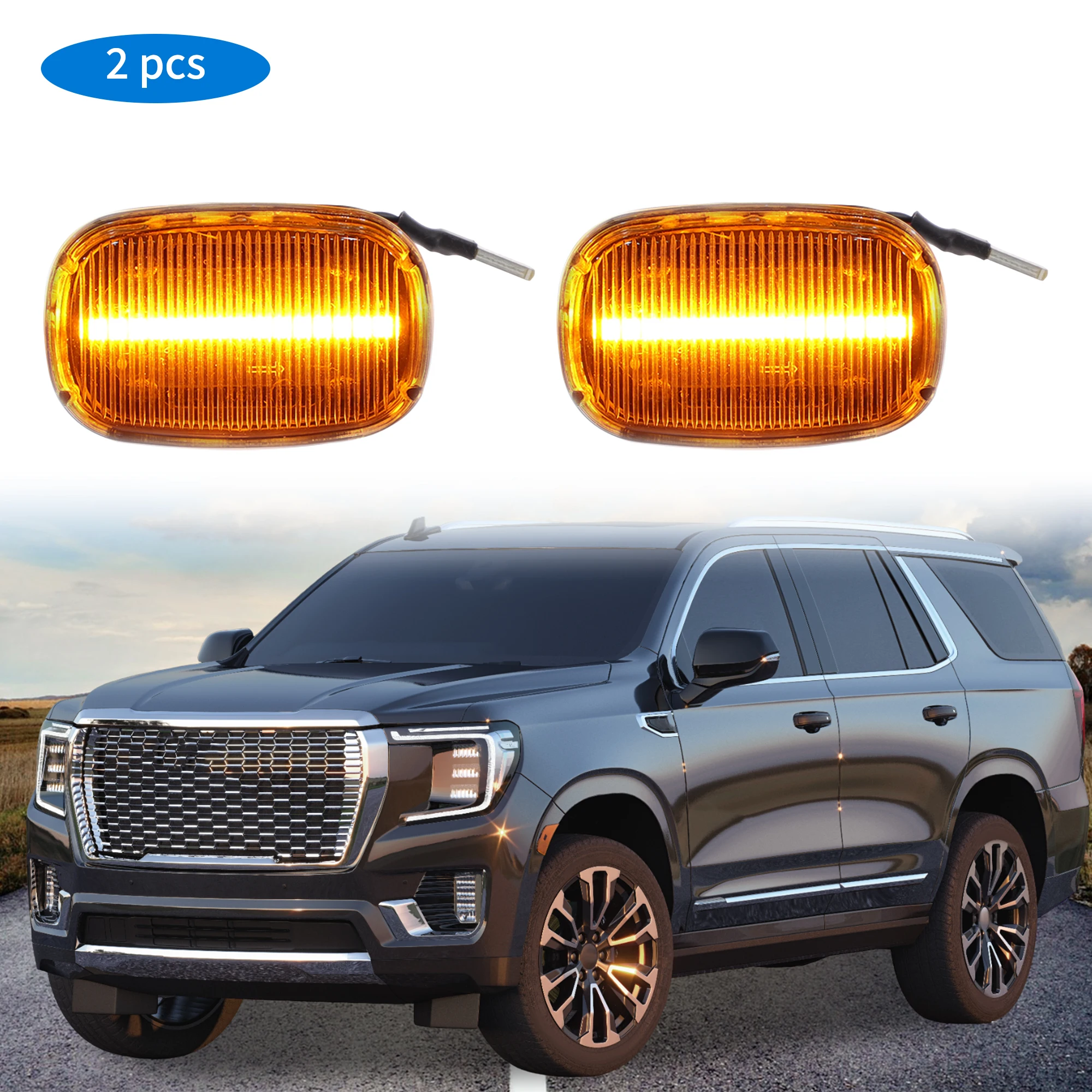 

UXCELL Side Fender Marker Light for Toyota Fielder 00-06 LED Side Turn Signal Lamp Replacement ABS 2 Pcs