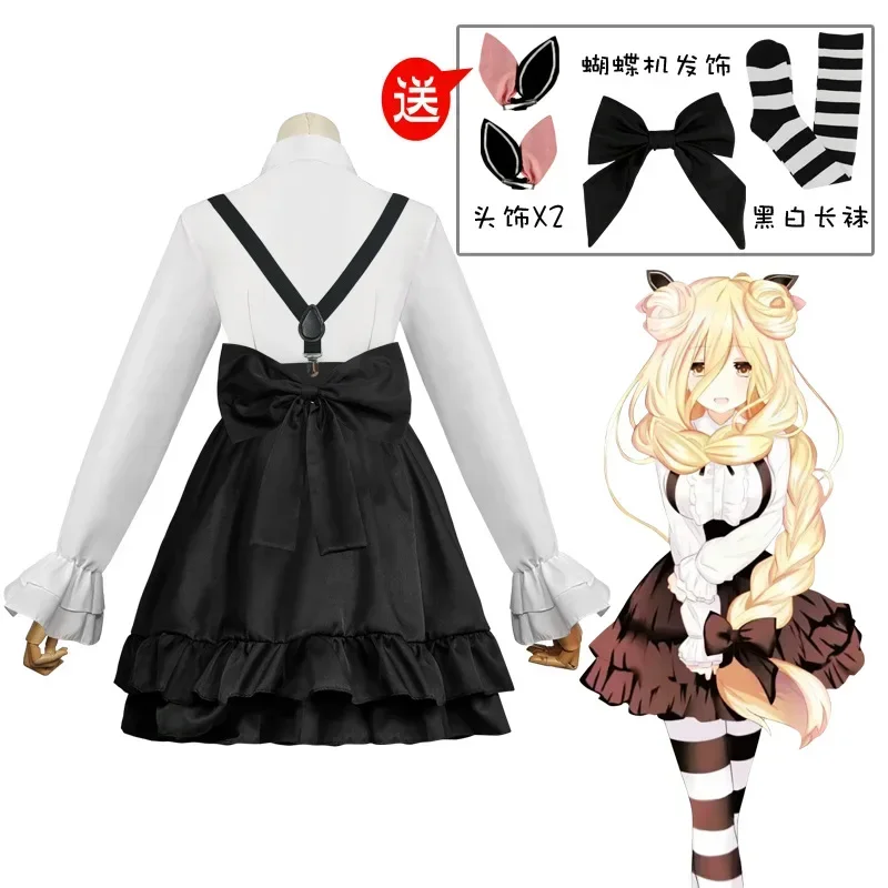 SN88 Anime Date A Live Hoshimiya Mukuro Cosplay Costume Zodiac Tenth Elf Cute Princess Dress And Headwear Socks Cute Maid Dr%#2@