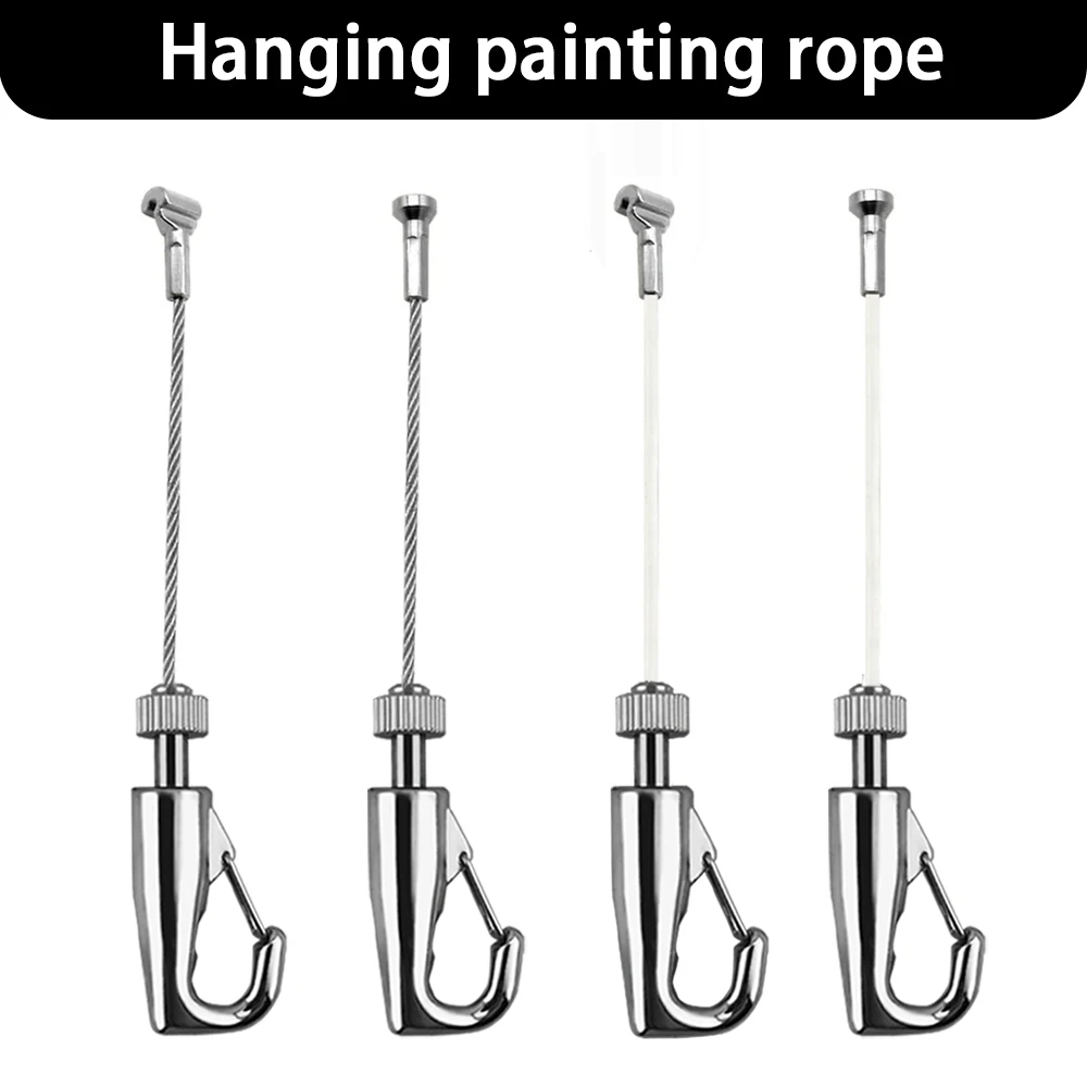 Stainless Steel Wire T-shaped Nylon Snake Rope Hook Lock Suitable For Various Photo Displays With Adjustable Lifting Suspension