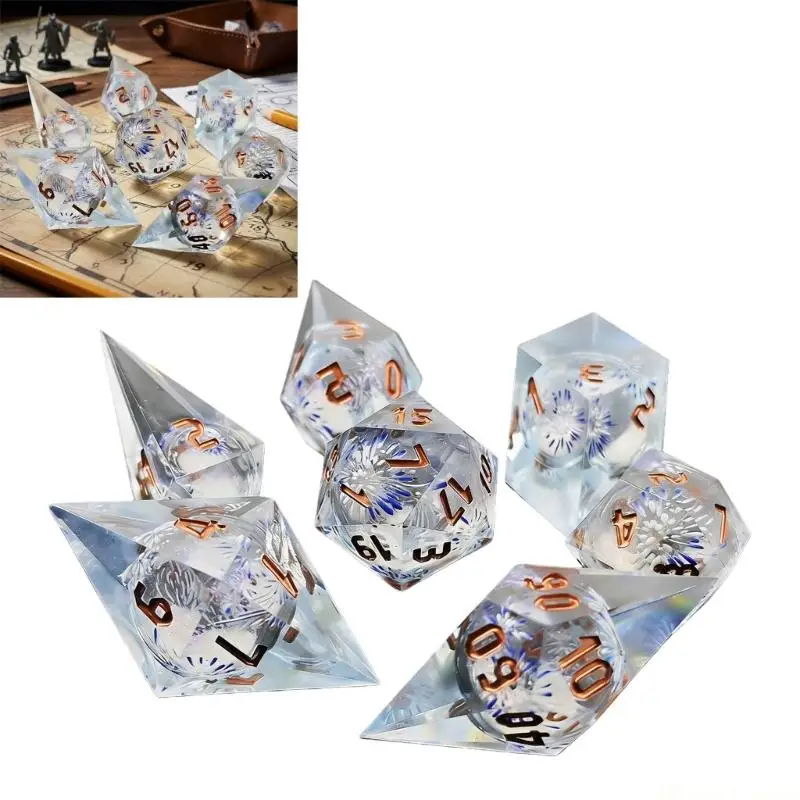 

31BE 7Pcs/pack Polyhedral Dices Party Entertainment Board Game Educational Toy Dices