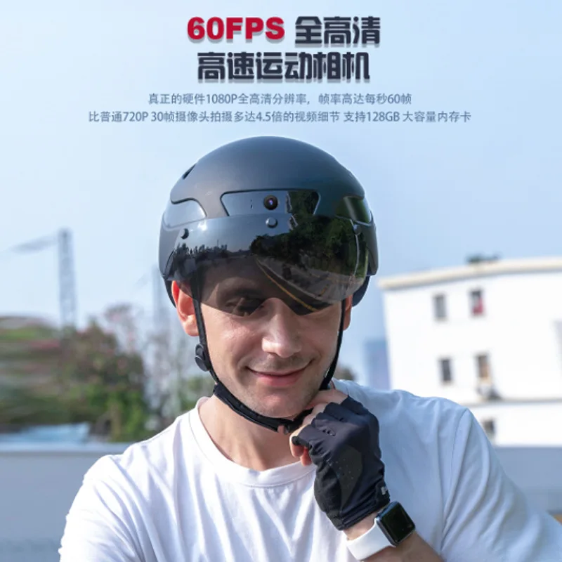 1080p Full HD Smart Helmet Camera Built-in Cam Scooter Bluetooth Calling Play High Quality Outdoor Sport for Motorcycle or Bike