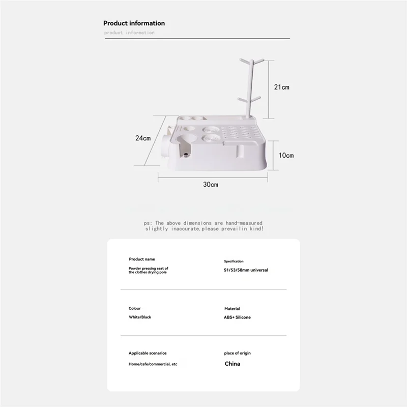ABUD-Espresso Temping Station Espresso Organizer Box متعدد الوظائف مقبض القهوة المطحونة صندوق منظم