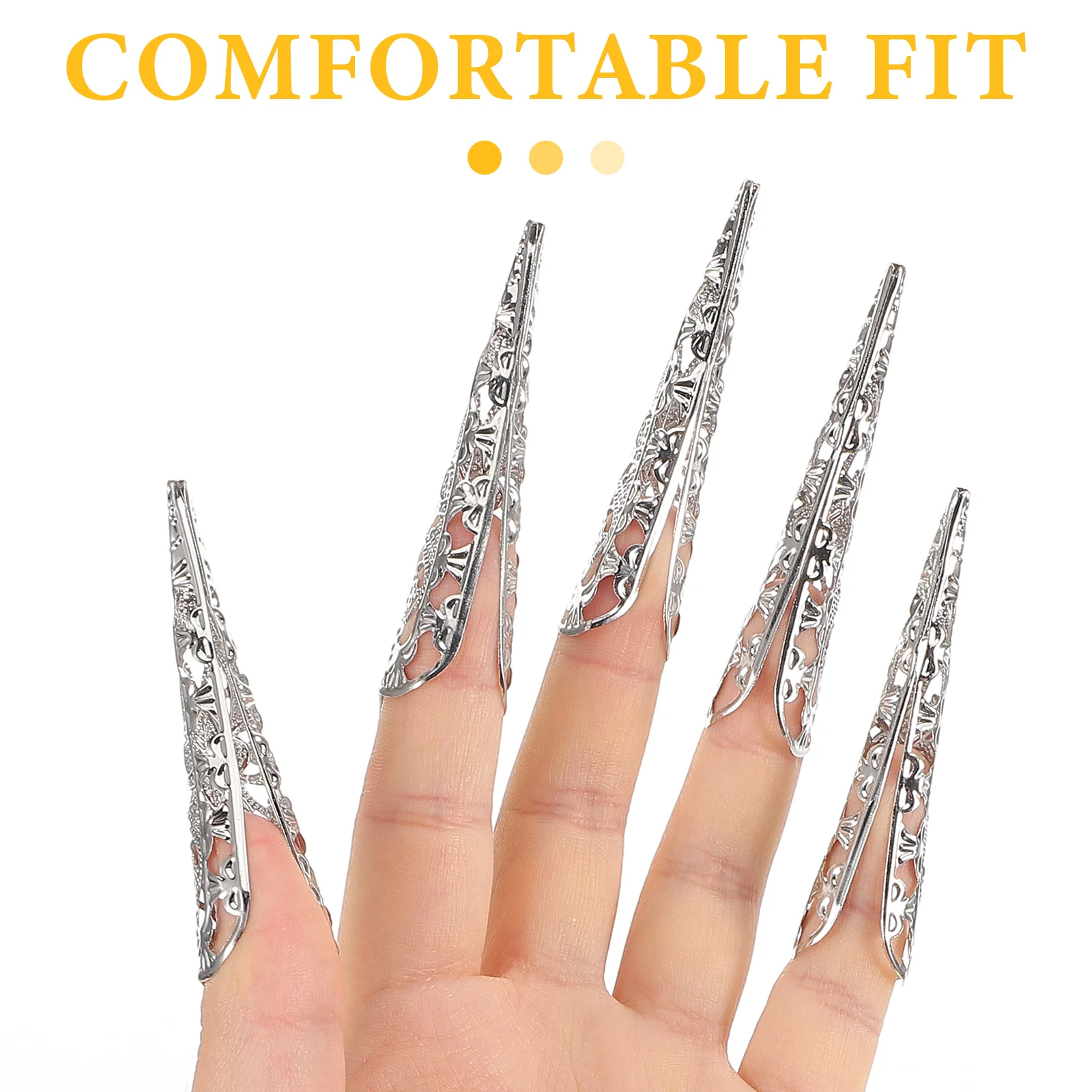 

2pcs Belly Dance Bracelet Finger Nails Decorative Dance Hand Jewelry Metal Fingertip Cover Performance Nails Egyptian Jewelry