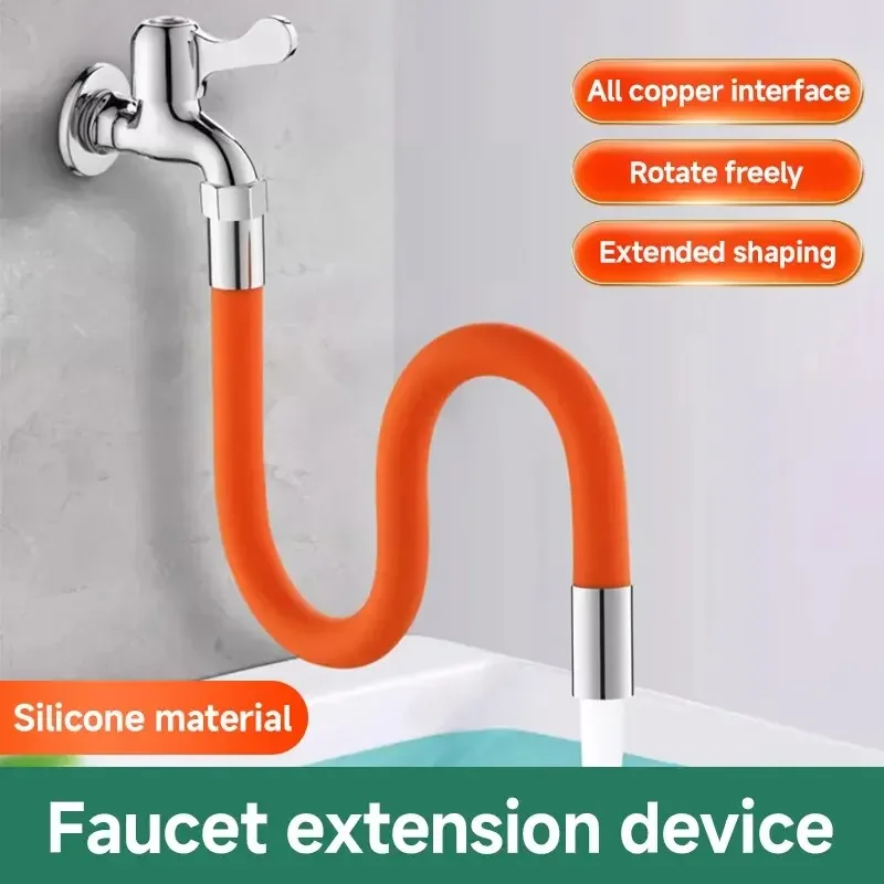 Kitchen Faucet Extension Extender Universal 360 ° Rotating silicone Flexible Hose Water Tap Pipe Tube for Bathroom basin