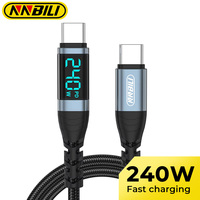 NNBILI 240W Type C to Type C Super Charge Digital Display Cable 0.5m-2m USB C Data Cable For Iphone 15 16 Samsung Huawei Xiaomi