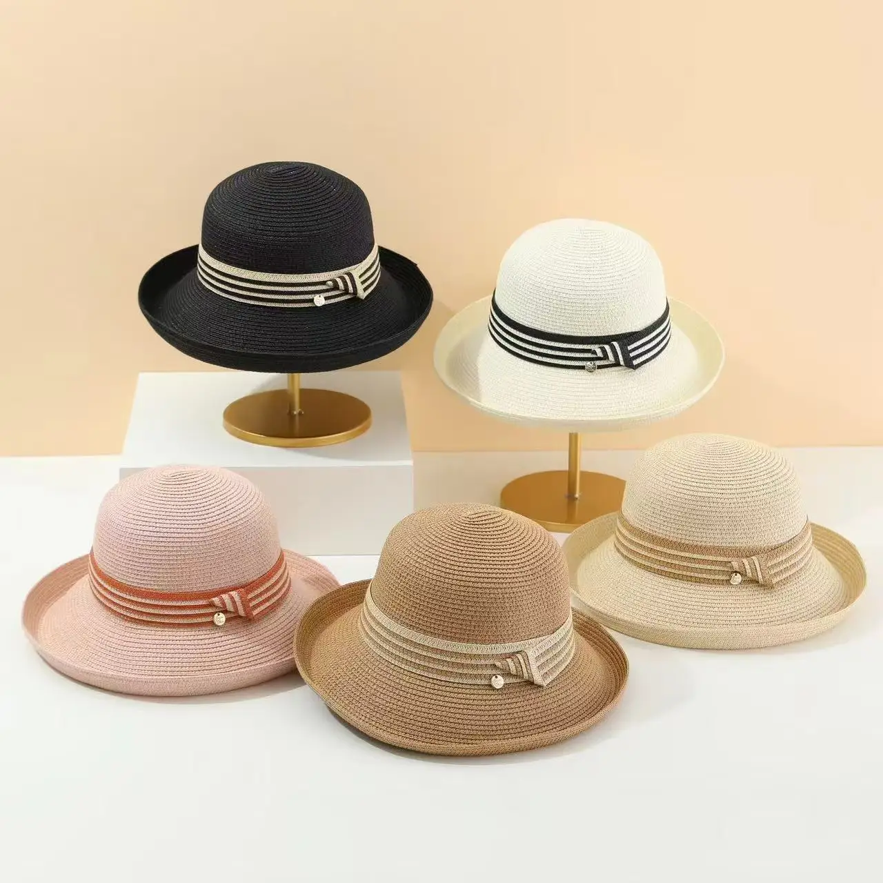 

Summer Butterfly Knot Straw Hats Fedora Hat Children Visor Beach Sun Baby Girls Sunhat Wide Brim Floppy Panama For Girl