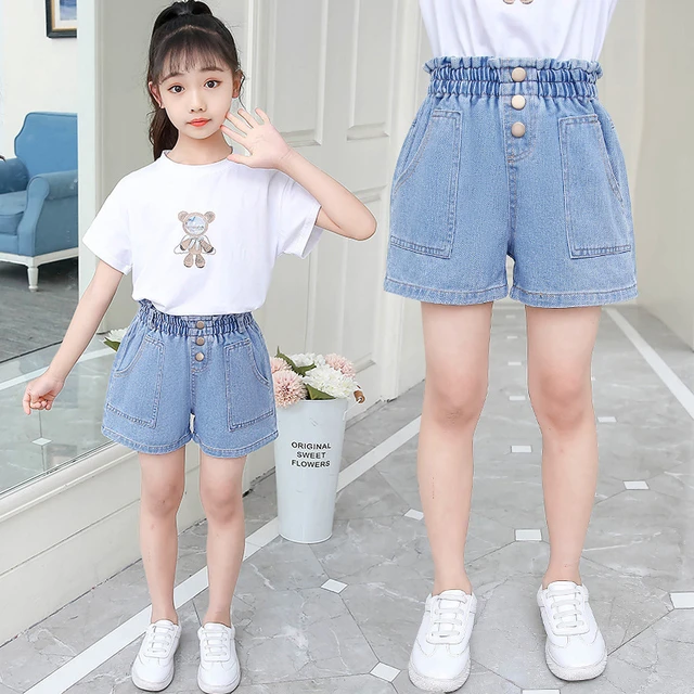 Toddler Baby Pant Girls Denim Cute Shorts Summer Big Kids Clothes For Teens Fashion Korean Style Girls Baby Denim Shorts