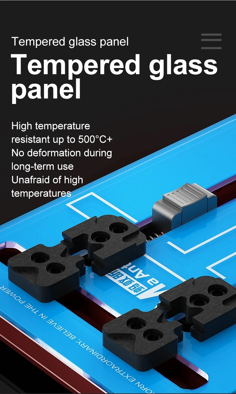 

MaAnt M085 T-Clip Tempered Glass Fixture for Mobile Phone Tablet Motherboard PCB Welding Repair Adjustable Clamping Jig