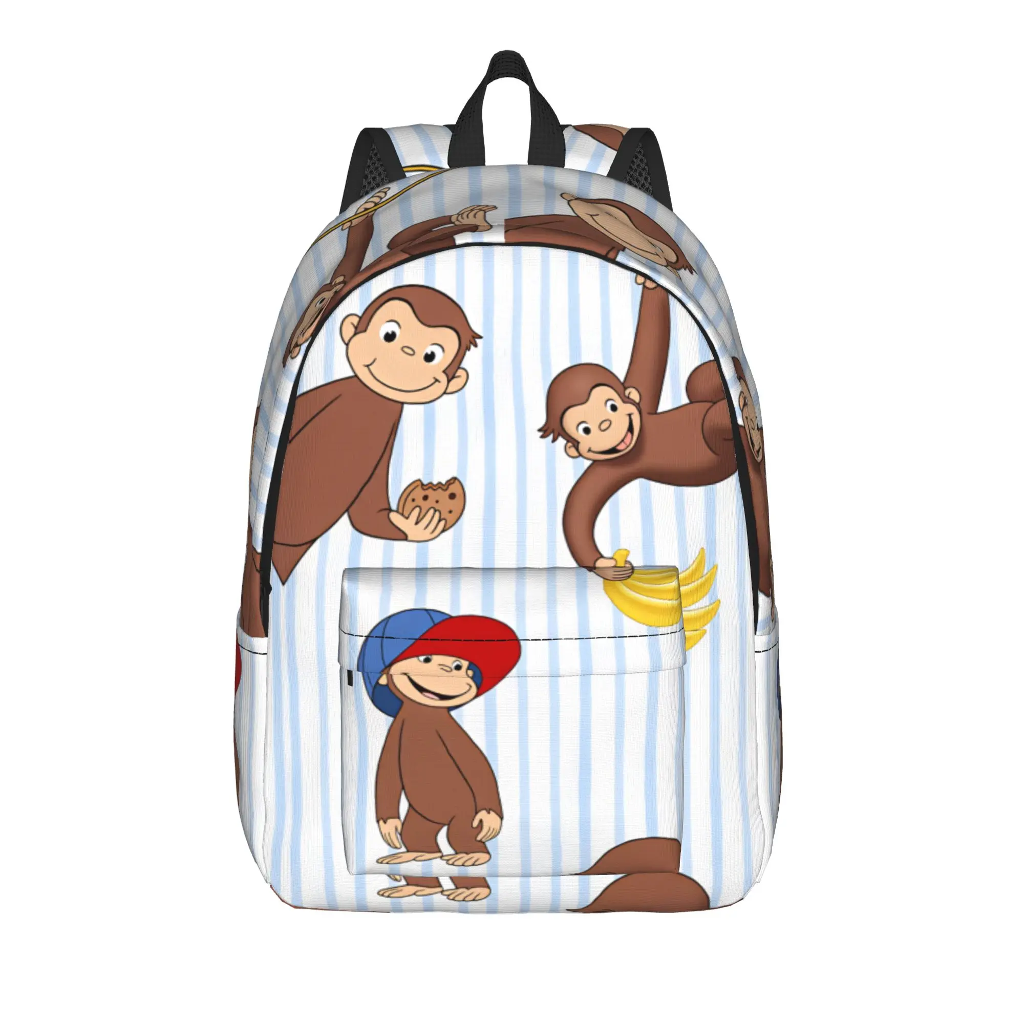 Curious George African Monkey  Backpack  Camping Backpacks Unisex Elegant School Bags High Quality Pattern Rucksack
