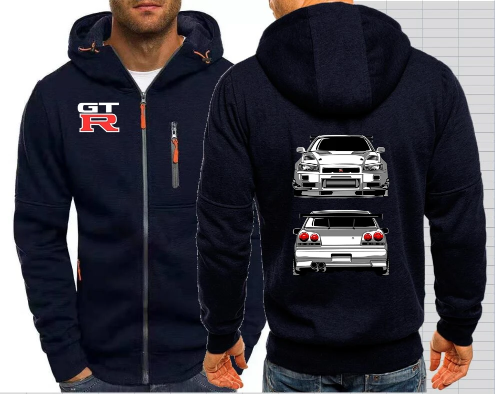 GTR Ares R35 R34 Modified Team Nissans Men Sweatshirt  Men Jackets Hoodies Coats Nissanes F1 Hooded Outwear Streetwear 061